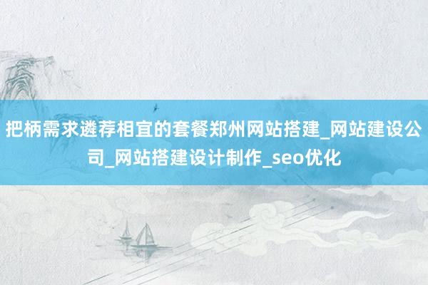 把柄需求遴荐相宜的套餐郑州网站搭建_网站建设公司_网站搭建设计制作_seo优化