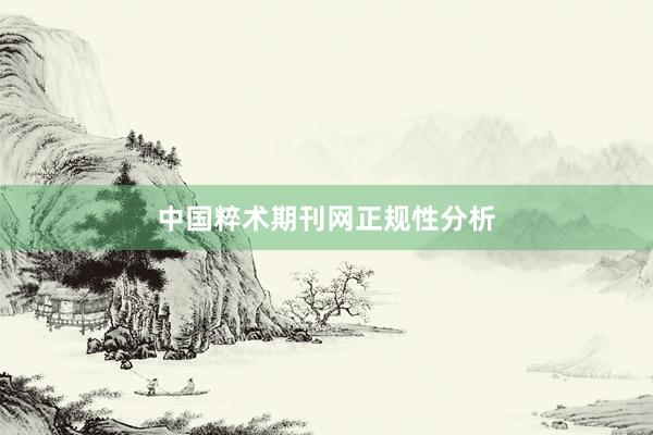 中国粹术期刊网正规性分析